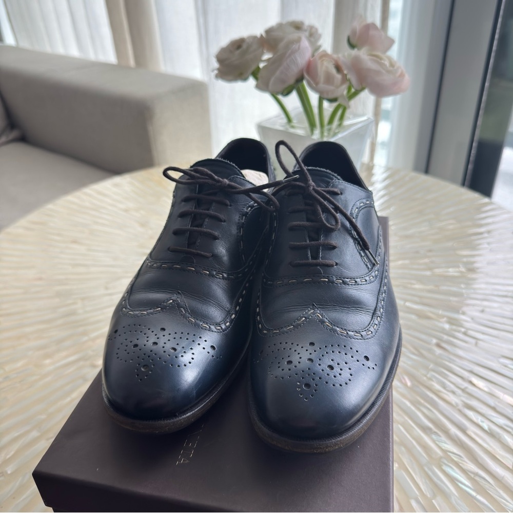 Bottega Veneta Blue Loafers Luxurious Slip-Ons